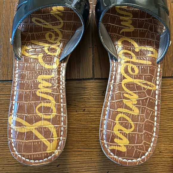 Sam Edelman Reid cork wedge platform slide with patent leather details - Picture 5 of 12